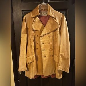 Tan all hand made leather coat
